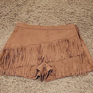 Flying Tomato Brown Fringe Women's Shorts
